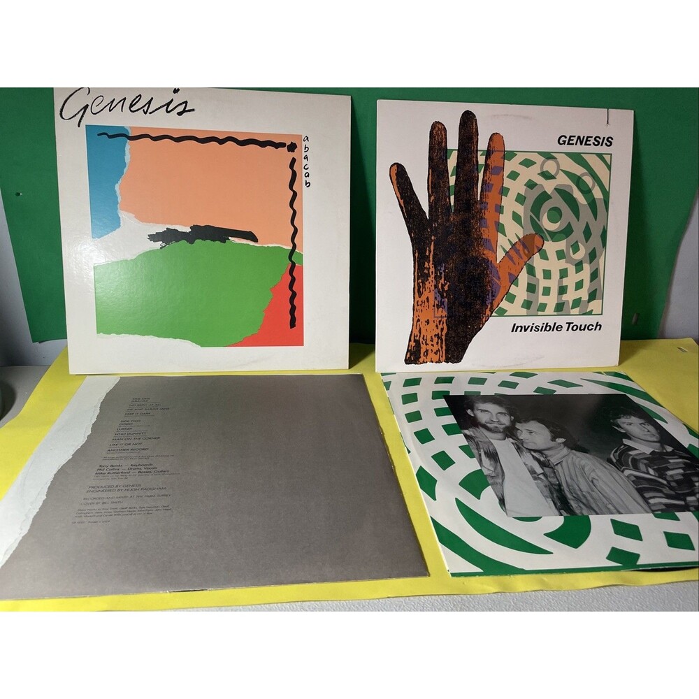 GENESIS LP LOT - ABACAB/INVISIBLE TOUCH original vinyl album EX Vinyl on Both LP